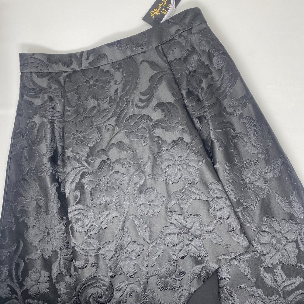 Alice + Olivia Serra Black Assymetrical High Low Skirt 4 NWT $695 - Picture 5 of 8